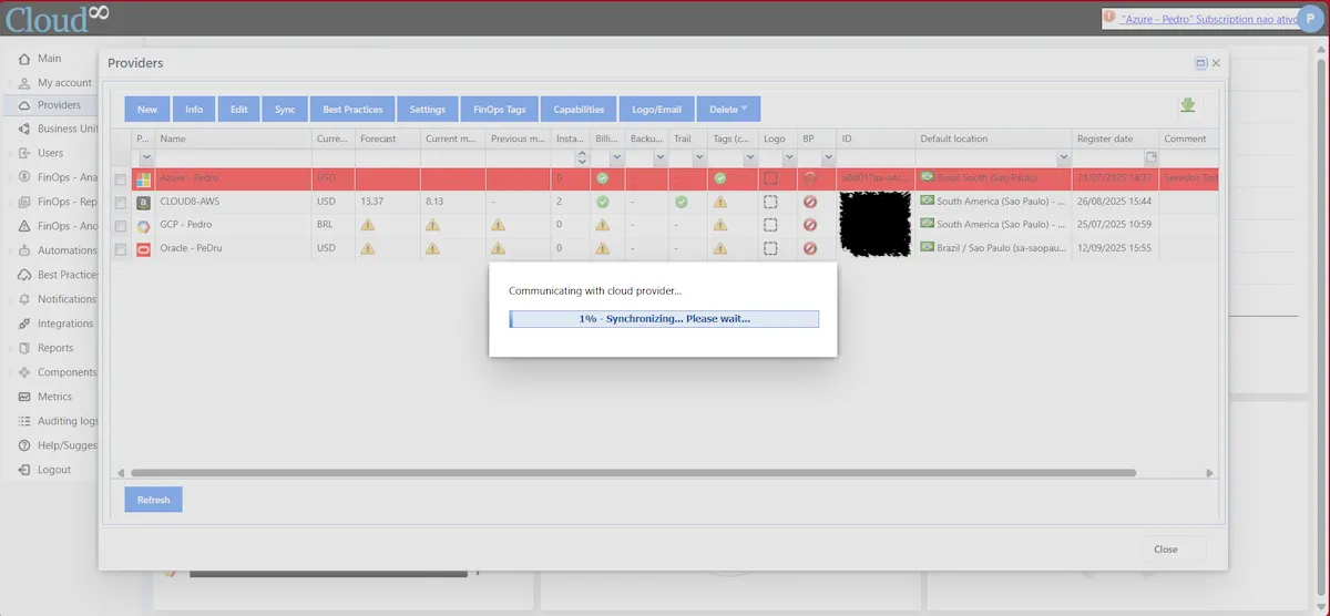 Connecting OCI Providers to Cloud8
