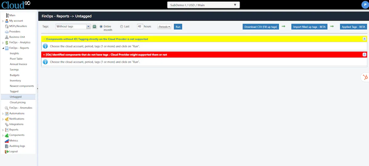 FinOps Reports: Tagged / Untagged FinOps: Tagged / Untagged