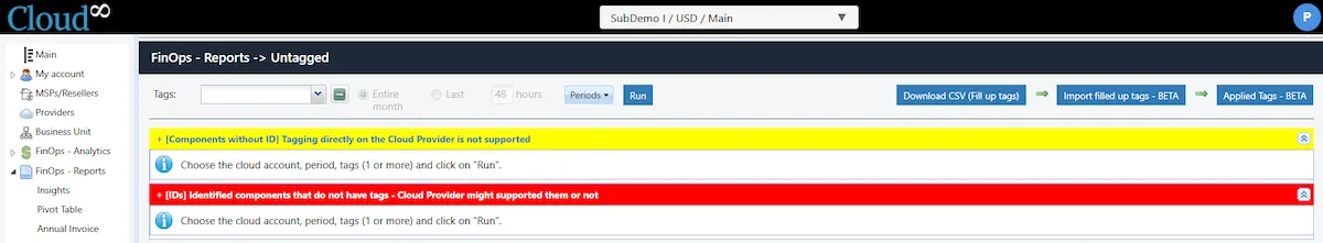 FinOps Reports: Tagged / Untagged FinOps: Tagged / Untagged