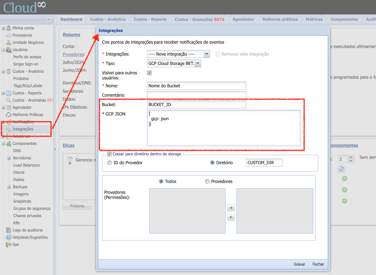 Cloud8 GCP Storage integration