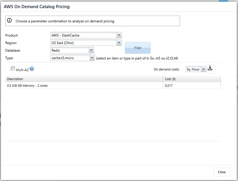 Using Cloud Pricing on Cloud8