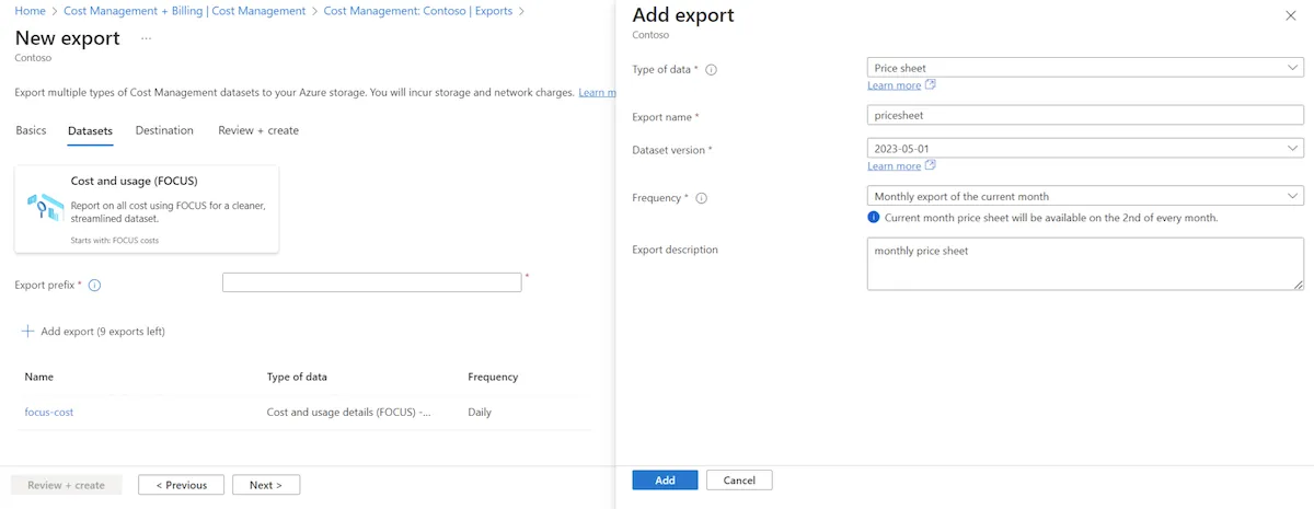 Cost Management Exports Cost Management Exports