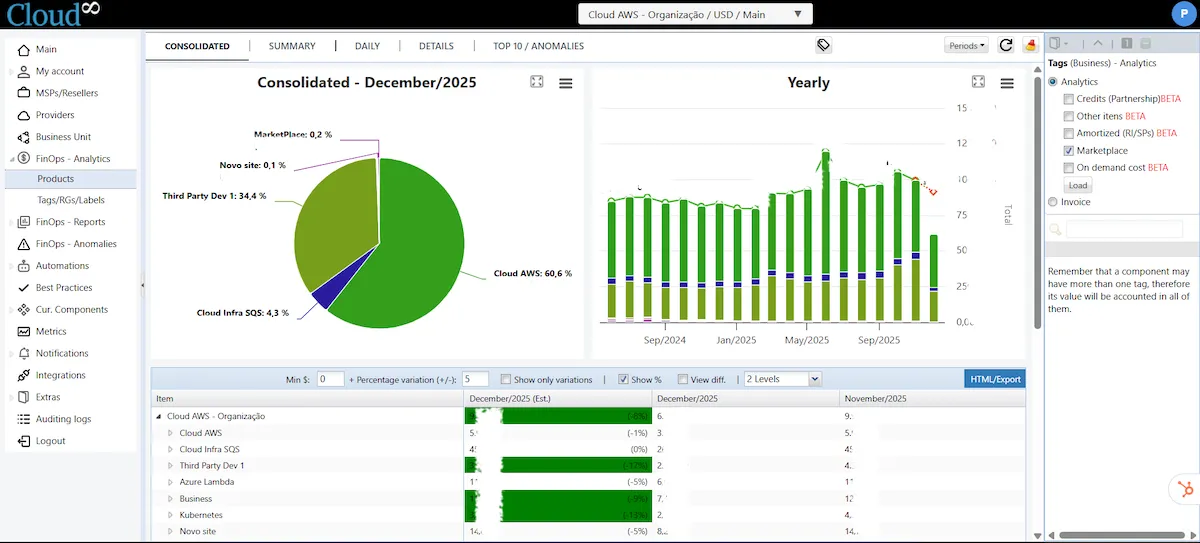 Cost Analysis with FinOps Analytics
