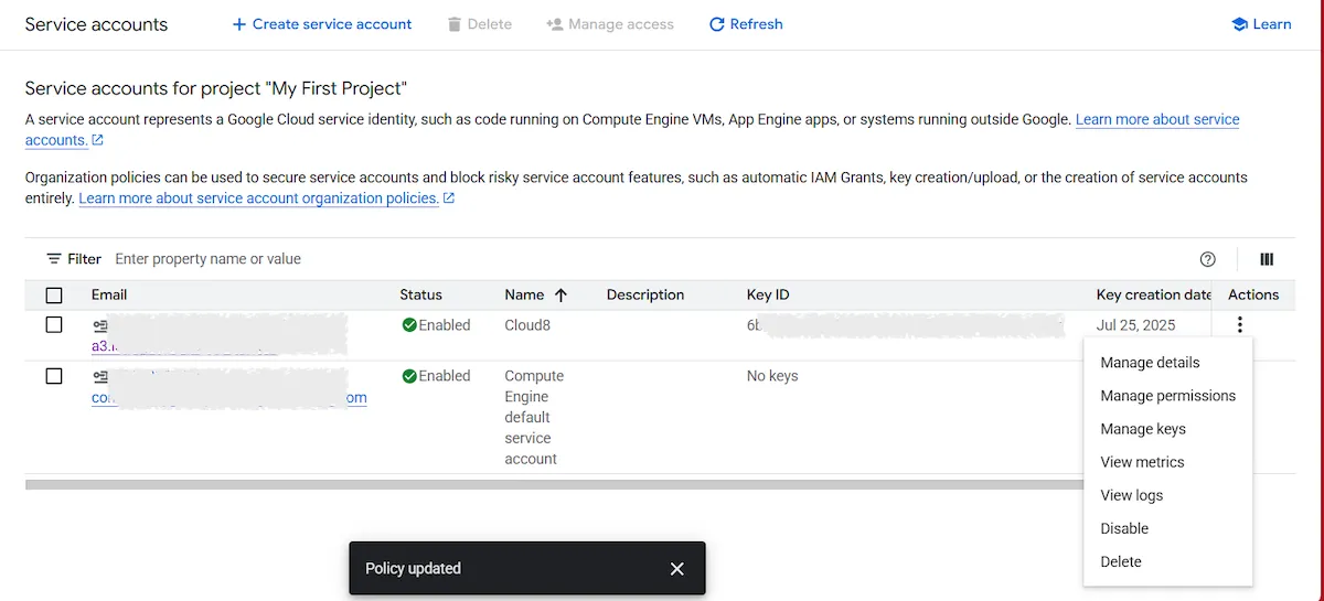 Integrating GCP Storage