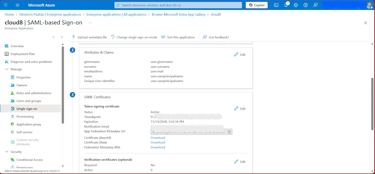 Enabling SSO in the Cloud8 Panel