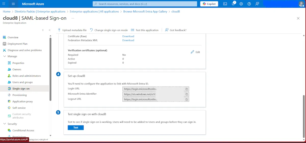 Enabling SSO in the Cloud8 Panel