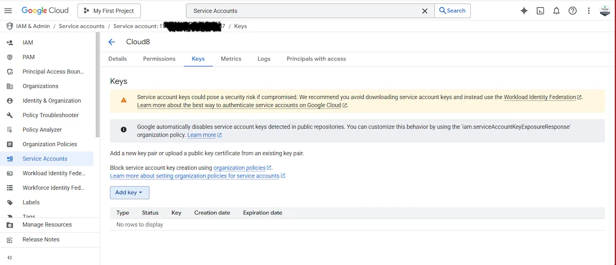 Connecting GCP providers to Cloud8