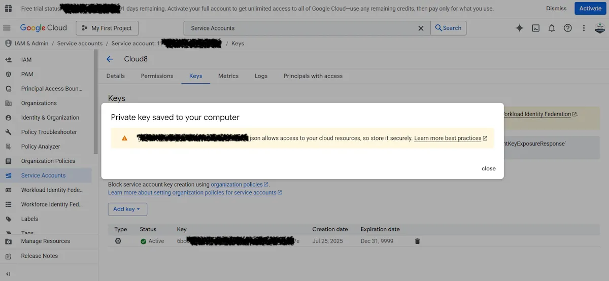 Connecting GCP providers to Cloud8